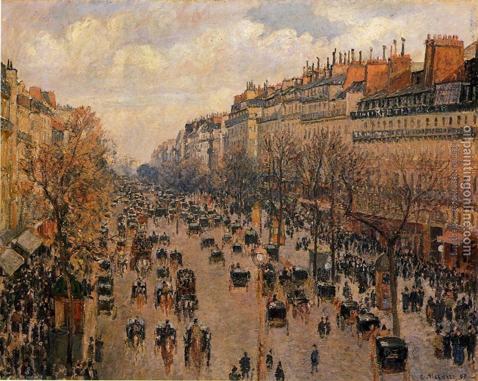 Pissarro, Camille - Boulevard Montmartre, Afternoon, Sunlight